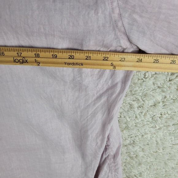 Tailor Vintage Shirt Men's Size XL Purple 100% Linen Button Down Long Sleeve EUC - Picture 9 of 12